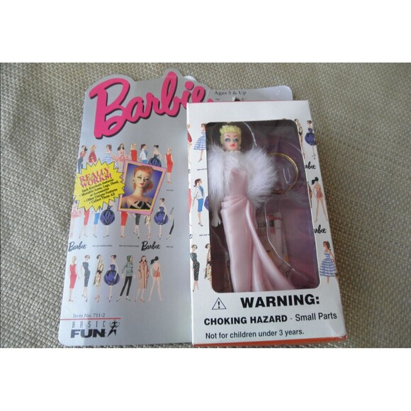 NEW VINTAGE 1996 by BASIC FUN,ENCHANTED EVENING BLONDE BARBIE DOLL KEYCHAIN (4") - Picture 2 of 9